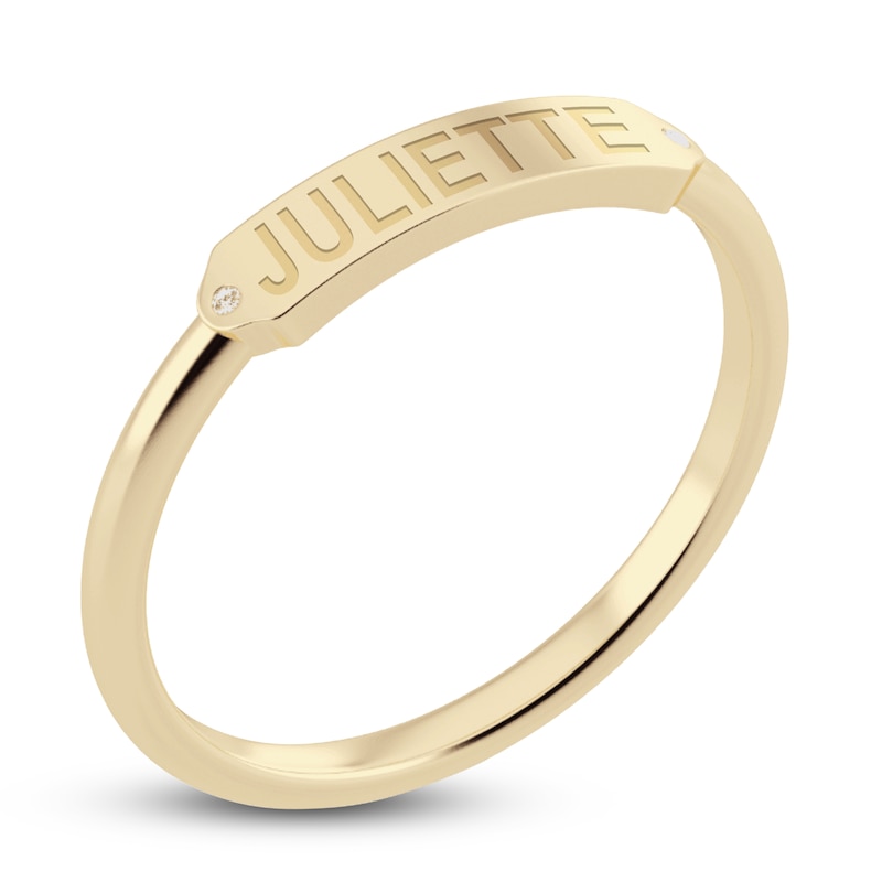 Main Image 2 of Juliette Maison Diamond Engravable Ring 1/20 ct tw Round 10K Yellow Gold