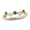 Thumbnail Image 1 of Juliette Maison Natural White Sapphire & Natural Emerald Ring 10K Yellow Gold