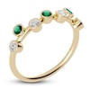 Thumbnail Image 2 of Juliette Maison Natural White Sapphire & Natural Emerald Ring 10K Yellow Gold