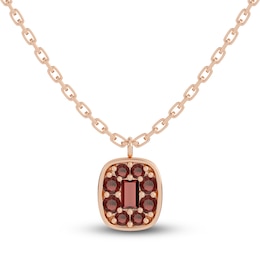 Juliette Maison Natural Garnet Pendant Necklace 10K Rose Gold