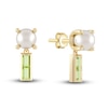 Thumbnail Image 0 of Juliette Maison Natural Peridot Baguette and Freshwater Cultured Pearl Earrings 10K Yellow Gold