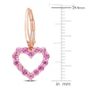 Thumbnail Image 2 of Natural Pink Sapphire Heart Dangle Earrings 10K Rose Gold