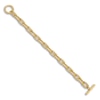 High-Polish Oval Link Toggle Bracelet 14K Yellow Gold 7.5