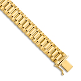 Men's Semi-Solid High-Polish Link Bracelet 14K Yellow Gold 8&quot;