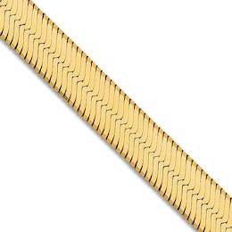 Solid Herringbone Chain Necklace 14K Yellow Gold 18&quot; 6.5mm