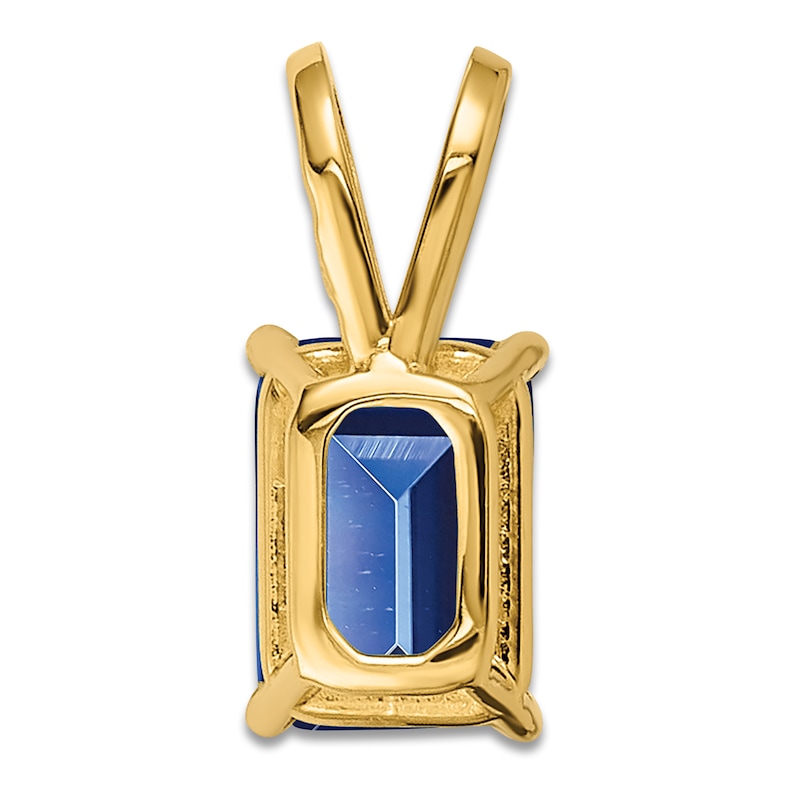 Main Image 2 of Natural Blue Sapphire Necklace Charm 14K Yellow Gold