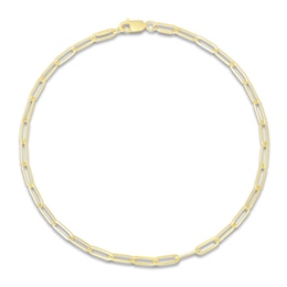 Paperclip Chain Anklet 14K Yellow Gold 10&quot;