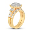 Thumbnail Image 2 of Diamond Halo Bridal Set 2 ct tw Round/Baguette 14K Yellow Gold