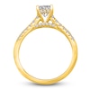 Thumbnail Image 1 of Diamond Halo Engagement Ring 1-3/8 ct tw Cushion/Round 14K Yellow Gold