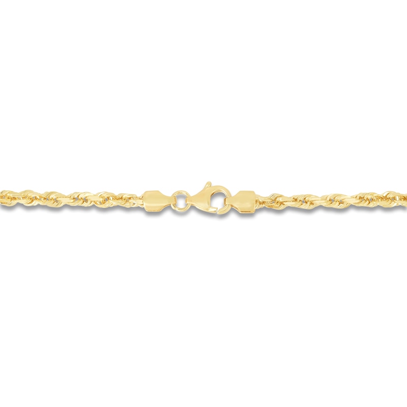 14k Yellow Gold Solid Diamond Cut Rope Chain