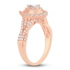 Thumbnail Image 2 of Diamond Double Halo Ring 3/4 ct tw Pear/Round 14K Rose Gold