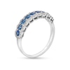 Thumbnail Image 3 of Kallati Round-Cut Natural Blue Sapphire Ring 1/5 ct tw Diamonds 14K White Gold