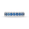 Thumbnail Image 4 of Kallati Round-Cut Natural Blue Sapphire Ring 1/5 ct tw Diamonds 14K White Gold