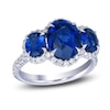 Thumbnail Image 1 of Natural Blue Sapphire Ring 1/2 ct tw Diamonds 18K White Gold