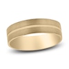 Thumbnail Image 1 of Matte Split Wedding Band 14K Yellow Gold