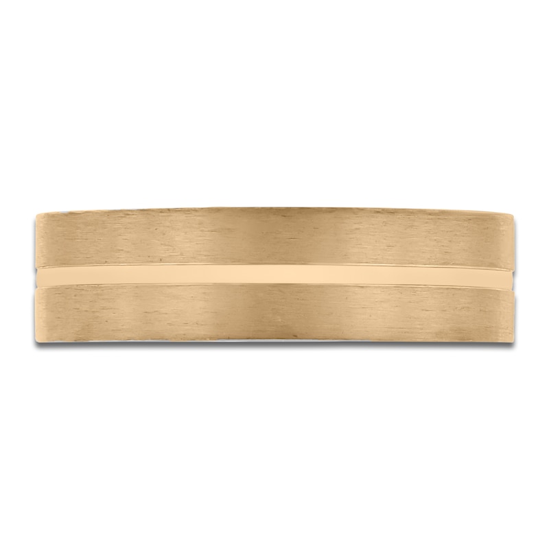 Main Image 2 of Matte Split Wedding Band 14K Yellow Gold