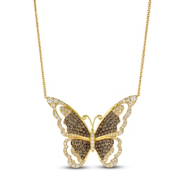 Le Vian Diamond Butterfly Necklace 3-1/3 ct tw 18K Honey Gold
