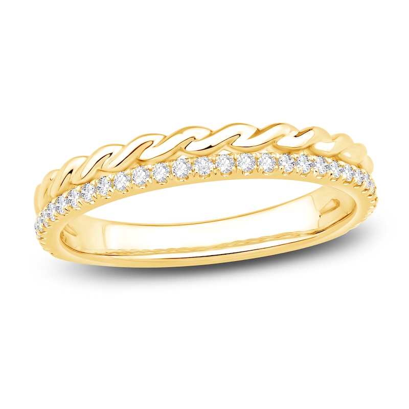 Main Image 1 of Diamond Twist Wedding Band 1/5 ct tw 14K Yellow Gold