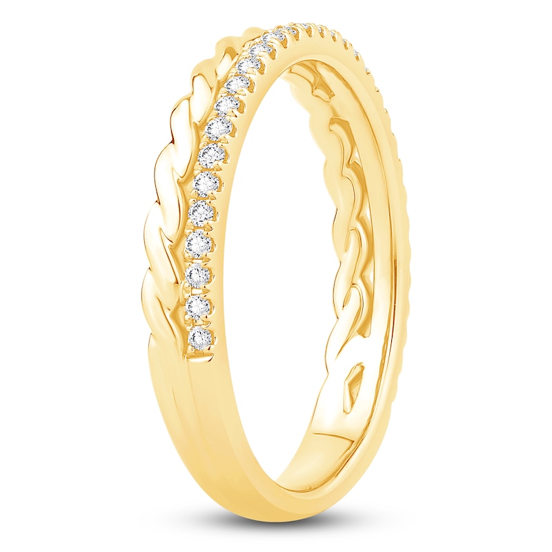 Main Image 2 of Diamond Twist Wedding Band 1/5 ct tw 14K Yellow Gold