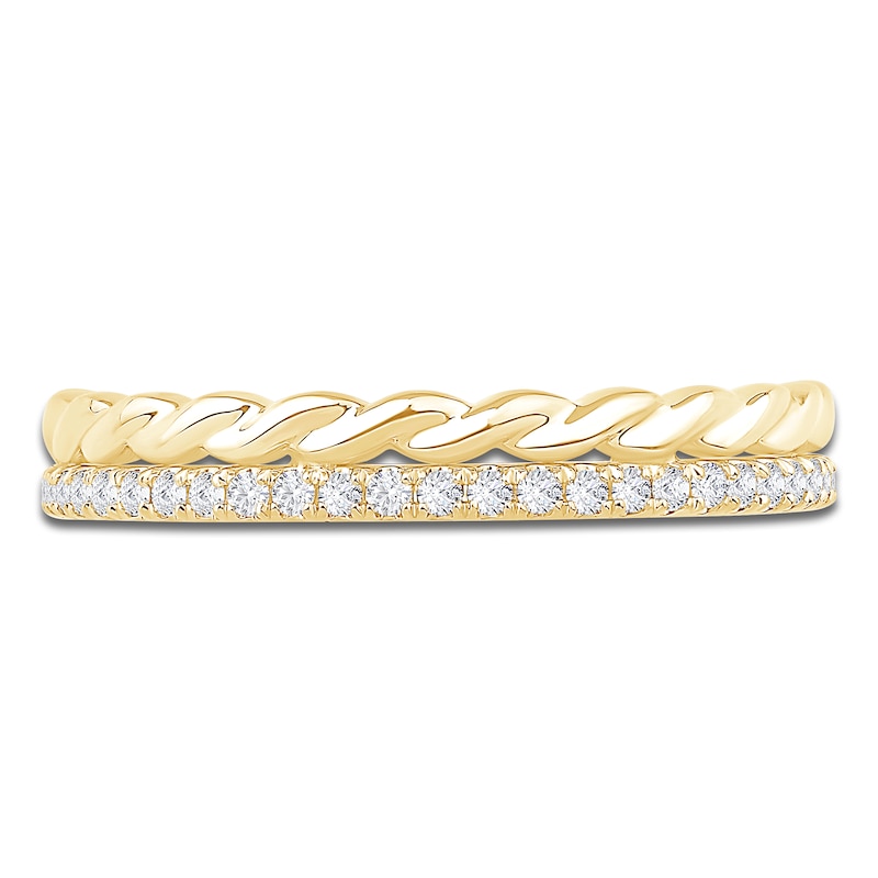 Main Image 3 of Diamond Twist Wedding Band 1/5 ct tw 14K Yellow Gold