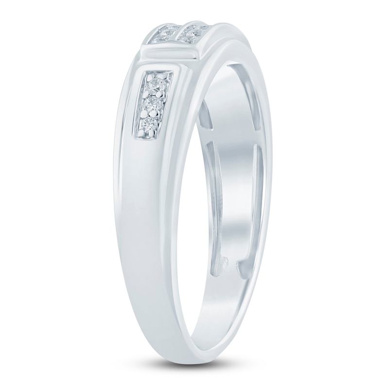 Main Image 2 of Men's Diamond Anniversary Band 1/4 ct tw 14K White Gold