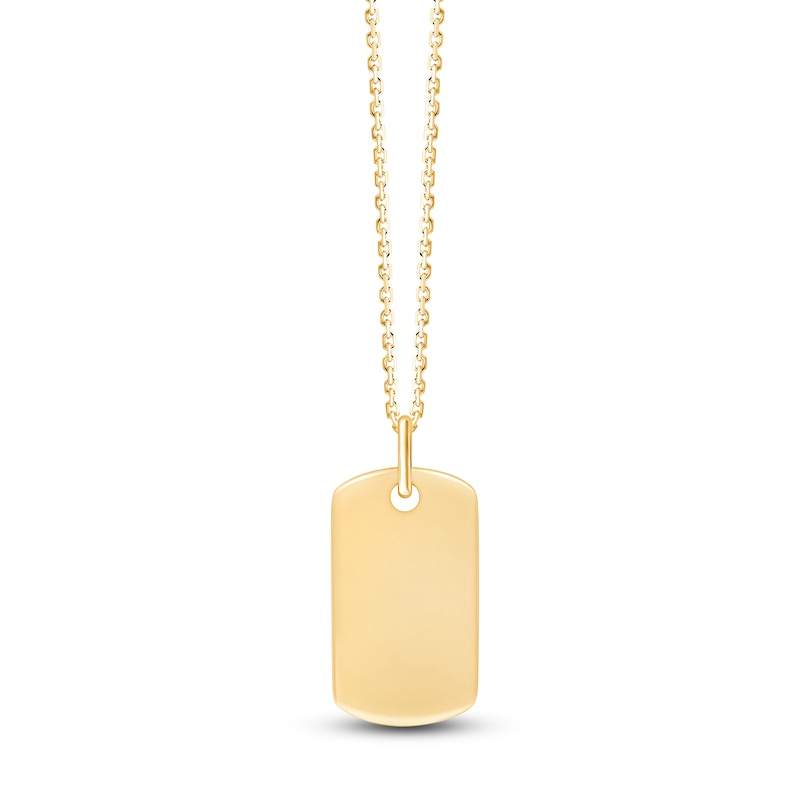 Main Image 1 of Children's Dog Tag Necklace 18K Yellow Gold 10&quot;