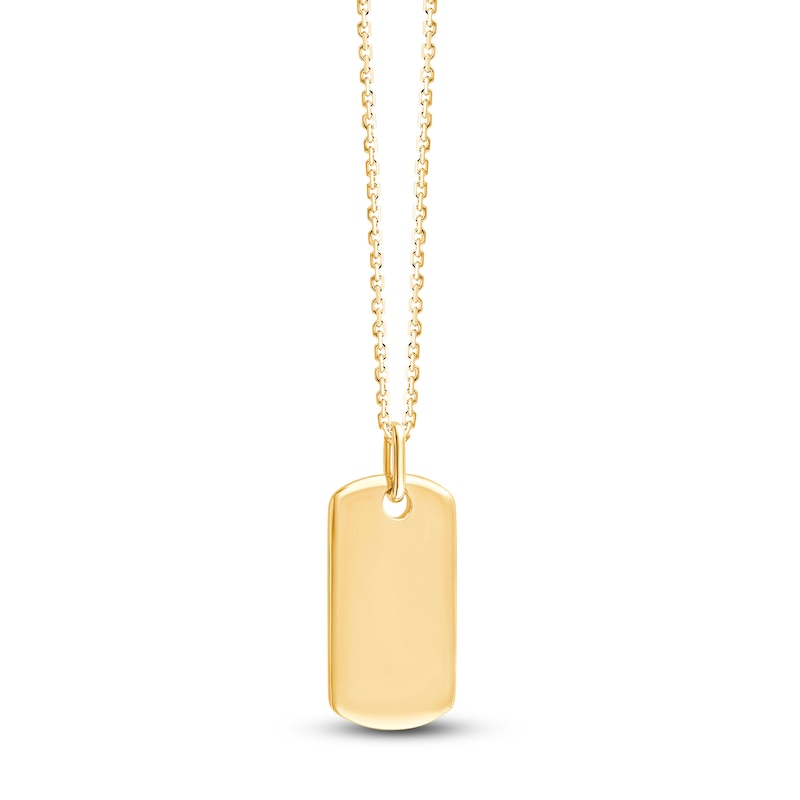 Main Image 2 of Children's Dog Tag Necklace 18K Yellow Gold 10&quot;