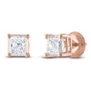 Thumbnail Image 2 of Certified Princess-Cut Diamond Solitaire Stud Earrings 1/10 ct tw 14K Rose Gold (I/I1)