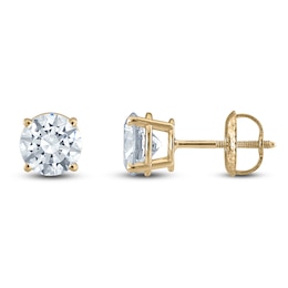 Round-Cut Diamond Solitaire Stud Earrings 3 ct tw 14K Yellow Gold (I/I2)