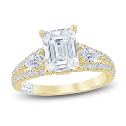 Pnina Tornai Lab-Created Diamond Emerald-Cut Engagement Ring 3 ct tw 14K Yellow Gold