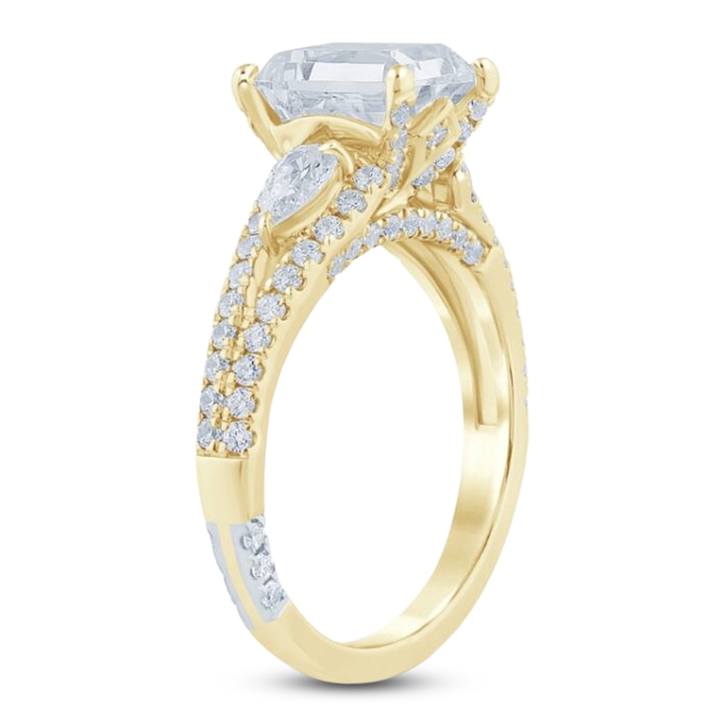 Pnina Tornai Lab-Created Diamond Emerald-Cut Engagement Ring 3 ct tw 14K Yellow Gold