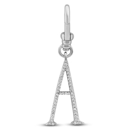 Charm'd by Lulu Frost Diamond Letter A Charm 1/10 ct tw Pavé Round 10K White Gold
