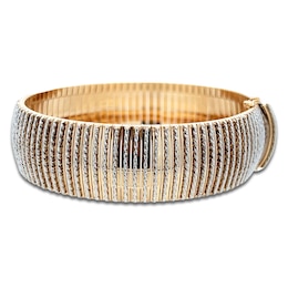 Italia D'Oro Wide Diamond-Cut Cleopatra Bracelet 14K Two-Tone Gold