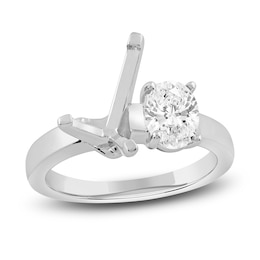 Certified Diamond Two-Stone Engagement Ring Setting 1 ct tw 14K White Gold