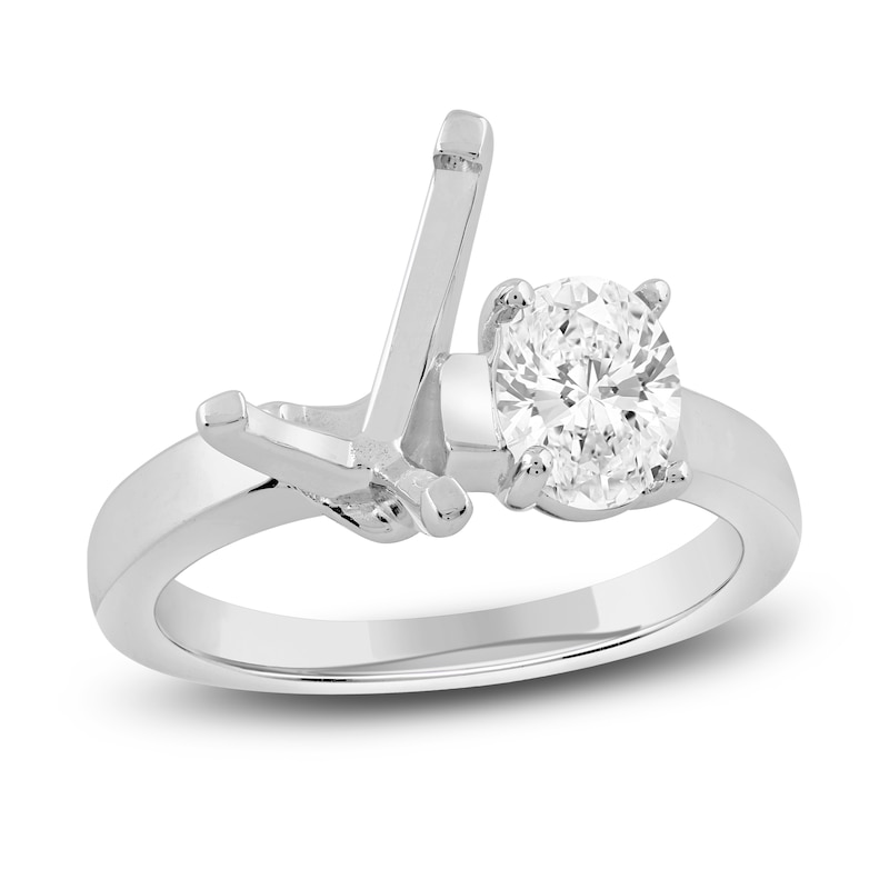 Main Image 1 of Certified Diamond Two-Stone Engagement Ring Setting 1 ct tw 14K White Gold