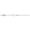 Thumbnail Image 2 of Rectangle-Cut Natural Swiss Blue Topaz & Diamond Station Bracelet 1/20 ct tw 10K White Gold 7.25&quot;