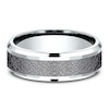 Thumbnail Image 3 of Men's Ottoman Pattern Comfort-Fit Wedding Band 7mm 14K White Gold & Matte Dark Gray Tantalum