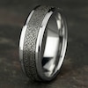 Thumbnail Image 4 of Men's Ottoman Pattern Comfort-Fit Wedding Band 7mm 14K White Gold & Matte Dark Gray Tantalum