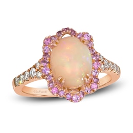 Le Vian Natural Opal & Pink Sapphire Ring 1/4 ct tw Diamonds 14K Strawberry Gold