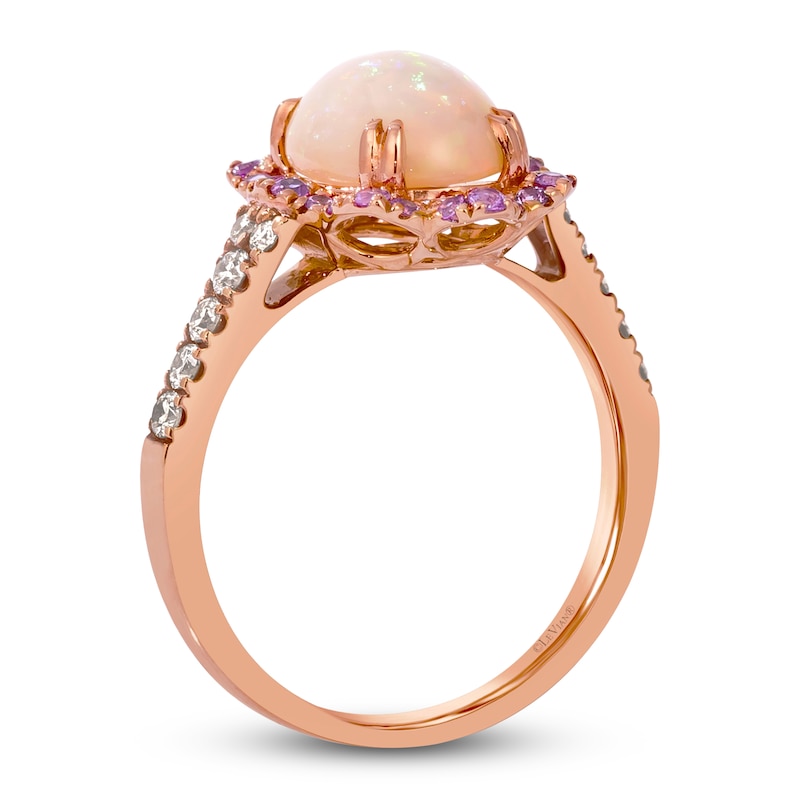 Le Vian Natural Opal & Pink Sapphire Ring 1/4 ct tw Diamonds 14K Strawberry Gold