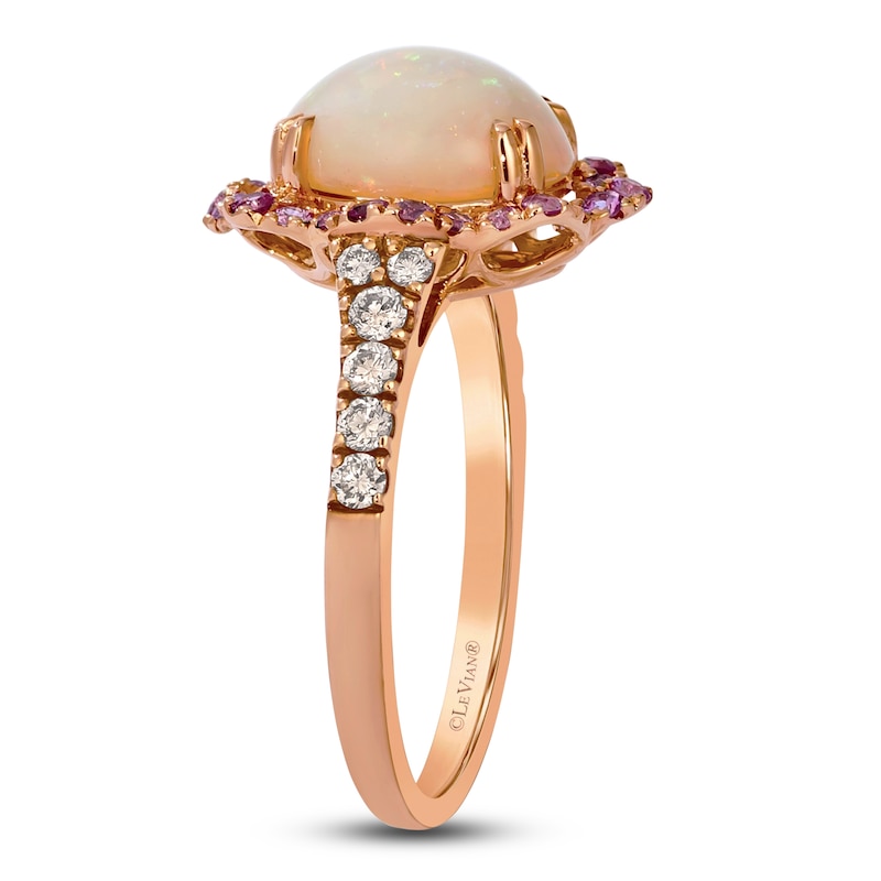 Le Vian Natural Opal & Pink Sapphire Ring 1/4 ct tw Diamonds 14K Strawberry Gold