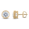 Thumbnail Image 1 of Certified Round-Cut Diamond Bezel-Set Solitaire Stud Earrings 1 ct tw 14K Yellow Gold (I1/I)