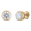 Thumbnail Image 2 of Certified Round-Cut Diamond Bezel-Set Solitaire Stud Earrings 1 ct tw 14K Yellow Gold (I1/I)