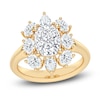 Thumbnail Image 0 of Lab-Created Cushion-Cut Diamond Halo Engagement Ring 3-3/8 ct tw 14K Yellow Gold