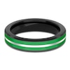 Thumbnail Image 2 of Men's Green Ceramic Stripe Wedding Band White & Black Tungsten 5mm