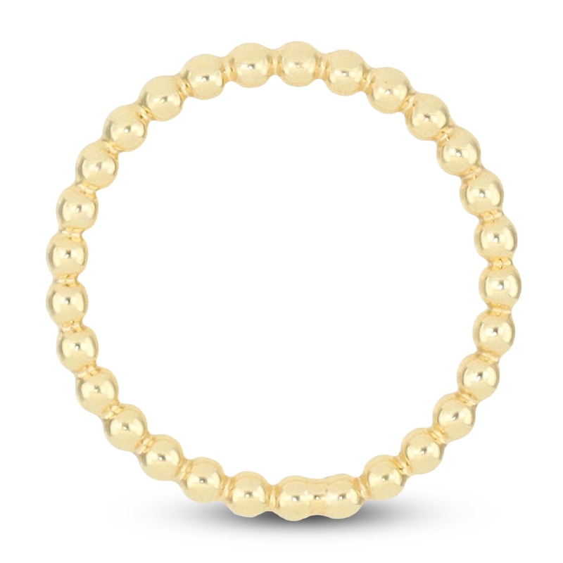 Main Image 3 of Italia D'Oro Beaded Stackable Ring 14K Yellow Gold