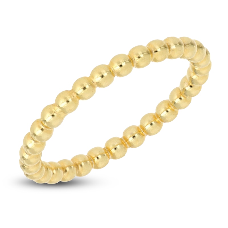 Main Image 4 of Italia D'Oro Beaded Stackable Ring 14K Yellow Gold