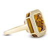 Thumbnail Image 2 of Octagon-Cut Natural Orange Quartz, Tiger's Eye, Rhodolite Garnet & Diamond Cocktail Ring 1/3 ct tw 14K Yellow Gold