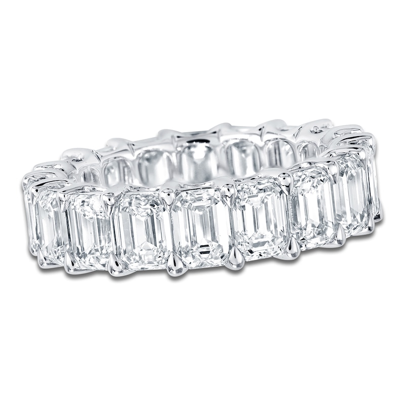 Certified Emerald-Cut Diamond Eternity Band 7-5/8 ct tw Platinum