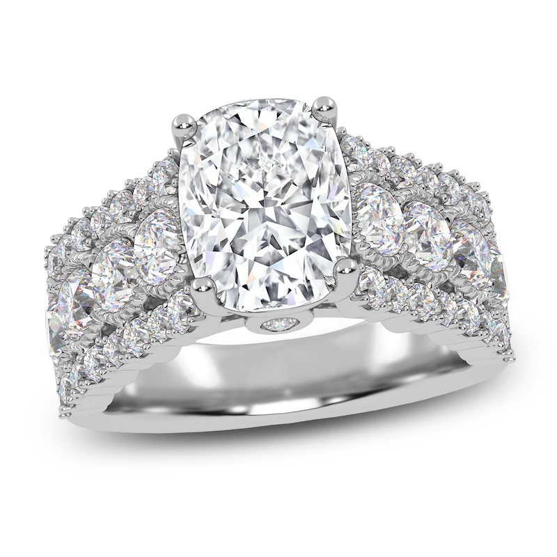 Main Image 1 of Elongated Cushion-Cut Created By Jared Studio Lab-Created Diamond Engagement Ring 3-3/4 ct tw 14K White Gold